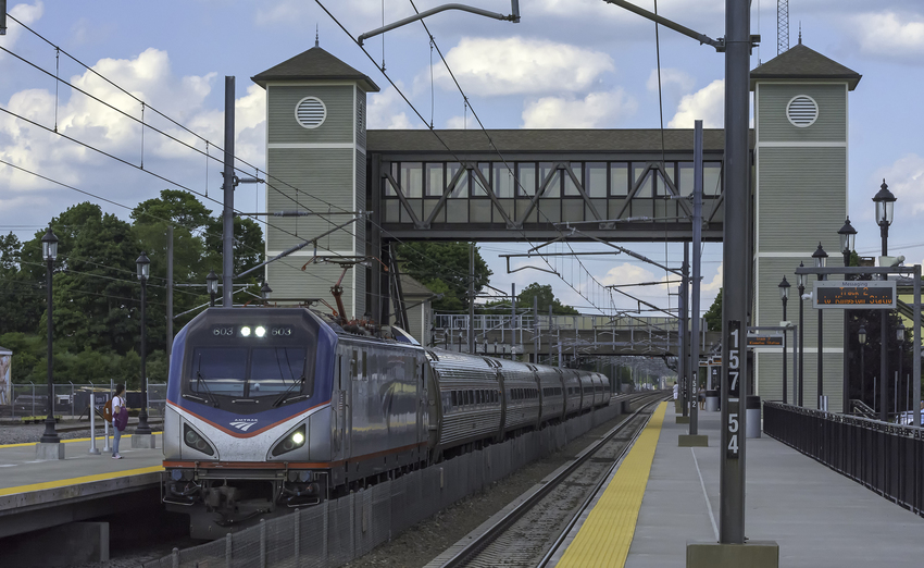 Photo of Amtrak Train 175 Stopping at Kingston Station, RI