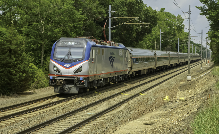 Photo of Amtrak Train 149 Passing Slocum, RI with 2 Private Cars