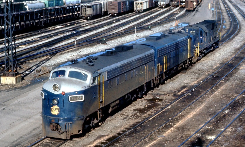 Photo of N&W F7As & RS11 at Bison Yard Buffalo