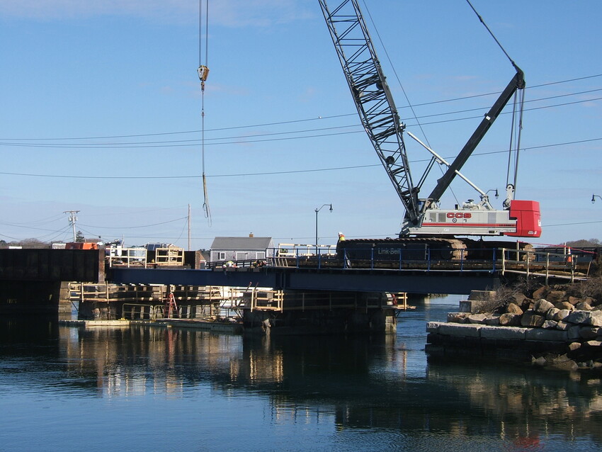 Photo of Cohasset Narrows RR Bridge reconstruction continues