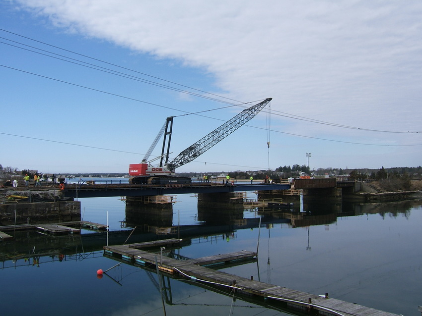 Photo of Cohasset Narrows RR Bridge reconstruction