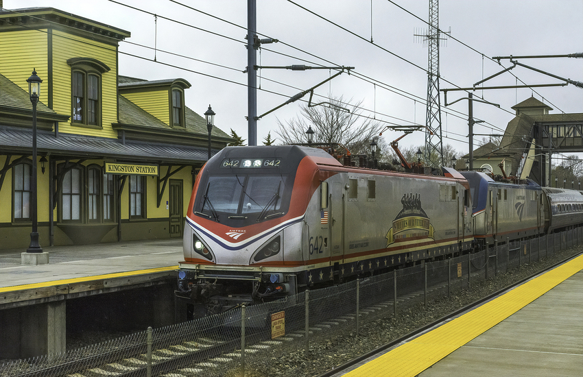 Photo of AMTK 642 Leads Doubleheaded Train 162 into Kingston Station