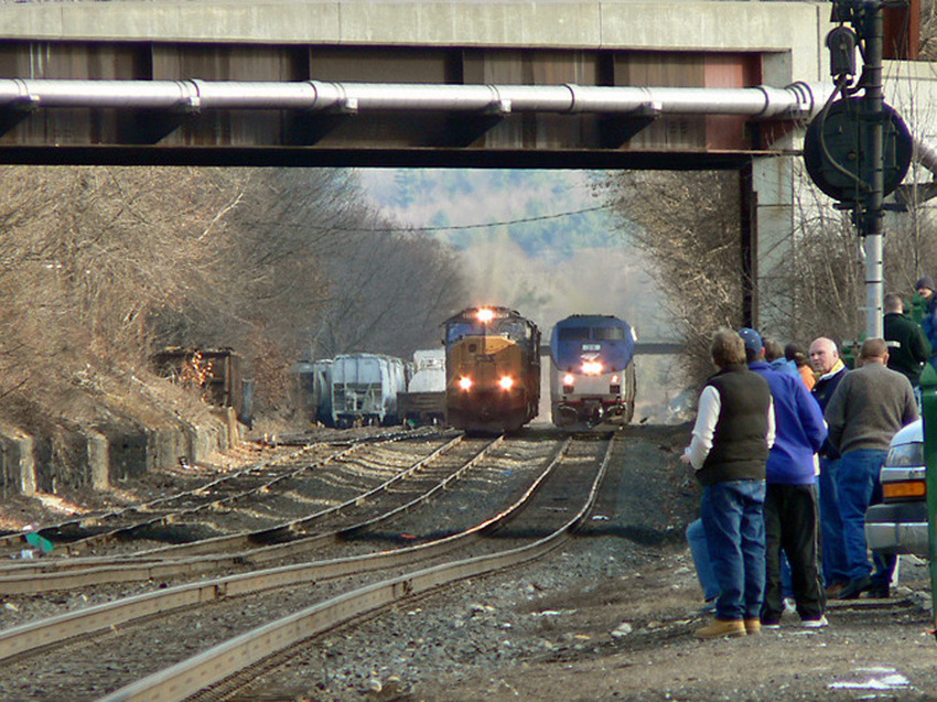 Photo of Amtrak 449 passes CSX Palmer local power