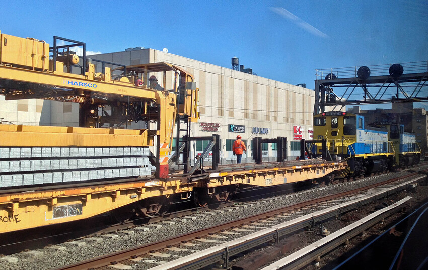 Photo of LIRR installing new ties at Jamaica