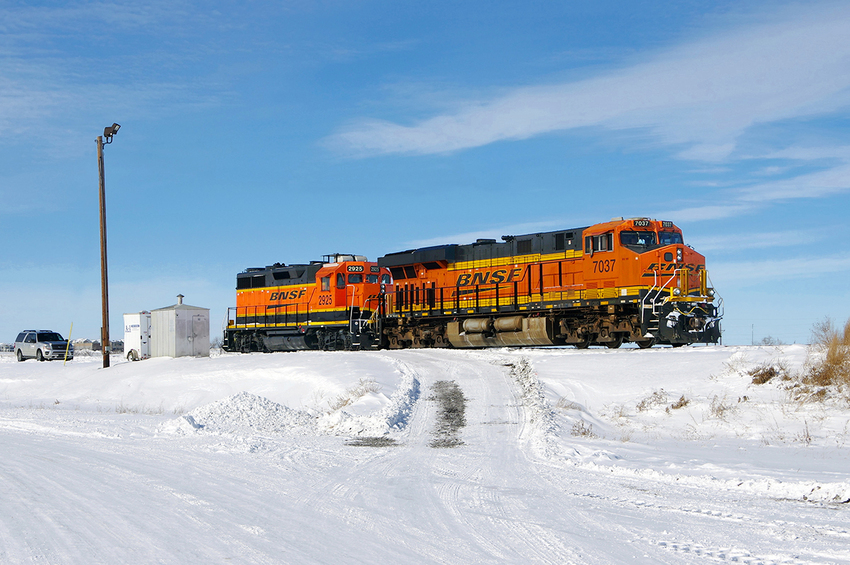 Photo of BNSF #7037 and #2925 at Williston, ND