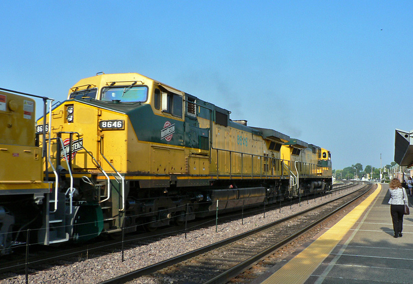 Photo of C&NW power on C&NW track at Elmhurst IL