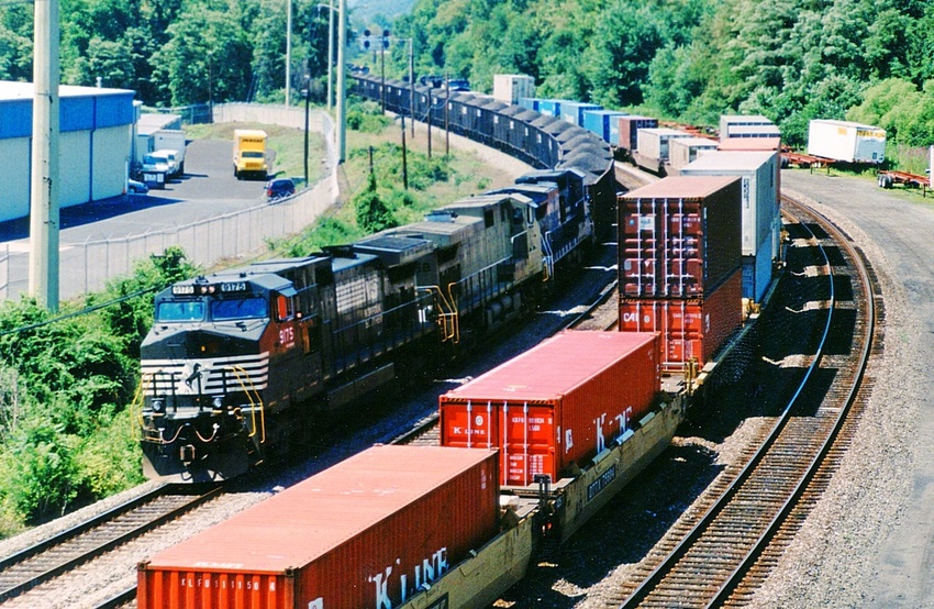 Photo of Three NS Trains at Harrisburg