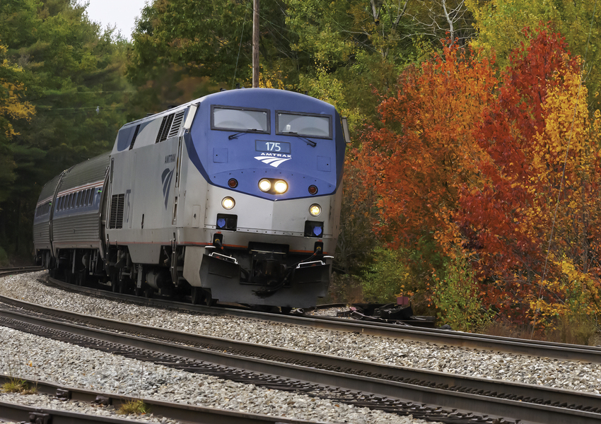 Photo of Downeaster 693 Accelerating Away from Wells, ME Stop
