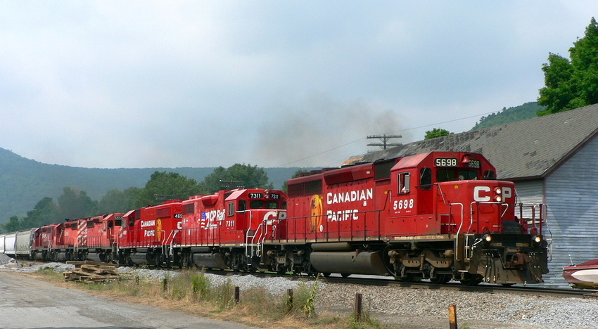 Photo of CP train 413 blasts through Worcester NY