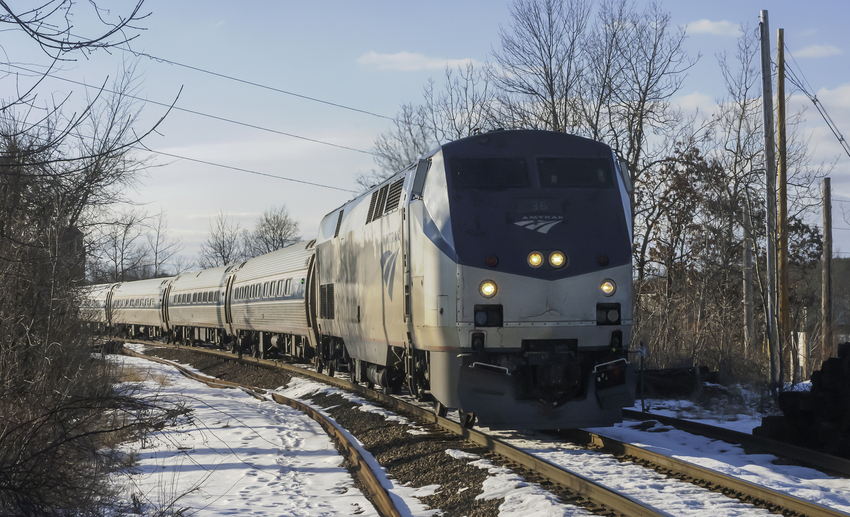 Photo of Downeaster Train 693 Approaching Saco, ME station
