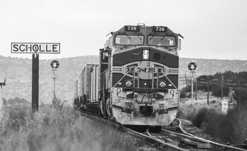 Photo of Westbound BNSF Intermodal at Scholle, NM Before Double Track