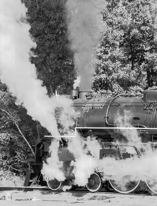 Photo of C&O 614 Clearing Steam from Cylinder on Campbell Hall Wye