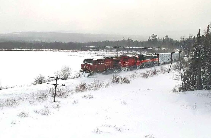 Photo of CM&Q Job 1 westbound at Long Pond Maine