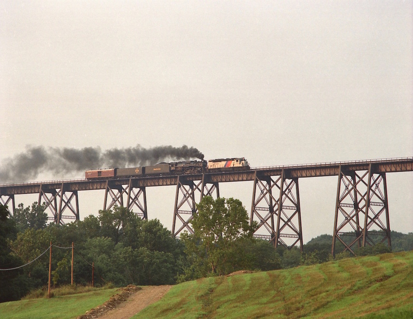 Photo of NKP 765 on Moodna viaduct.