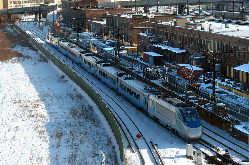 Photo of An Acela Express at Sunnyside Yard in New York City