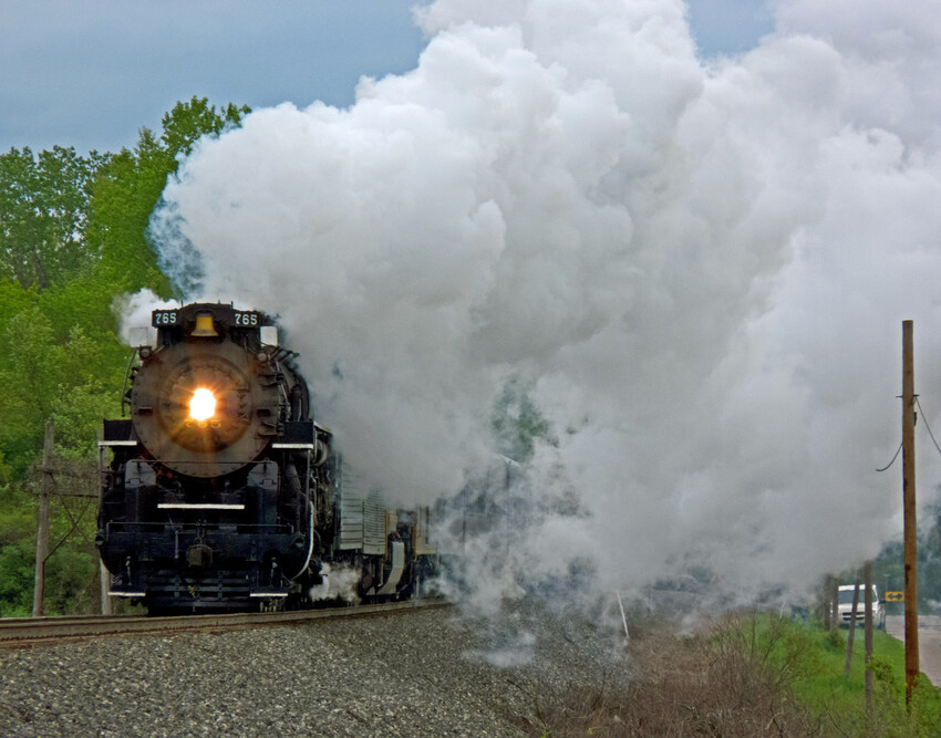 Photo of NKP 765 charges west on ex-NKP Cleveland Division