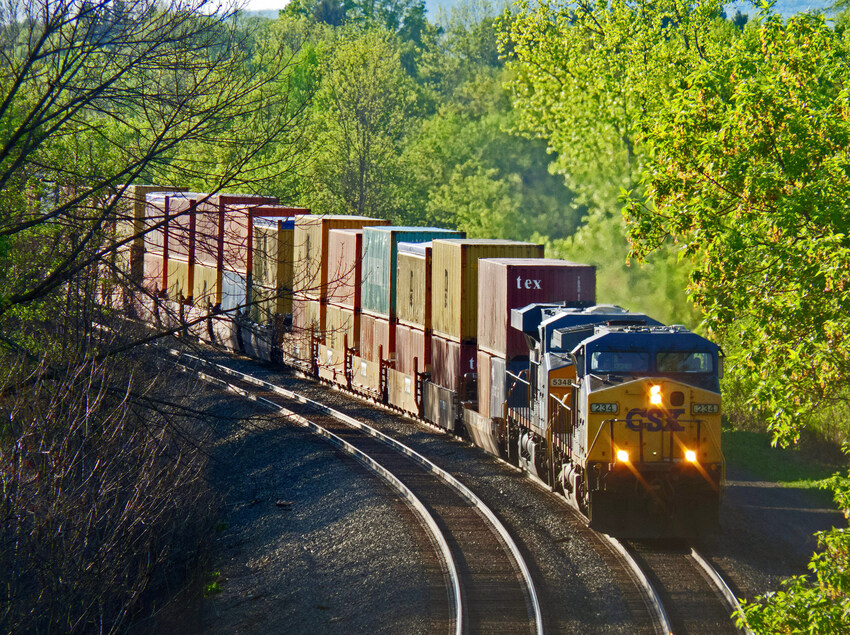 Photo of Eastbound CSX container train at Herkimer NY