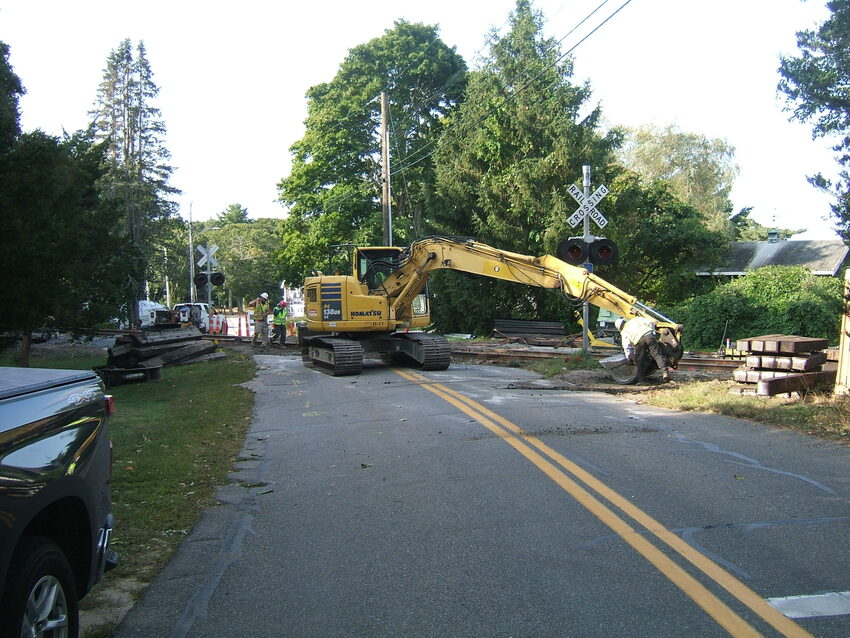 Photo of Red Brook Harbor Rd RR crossing replacement starts