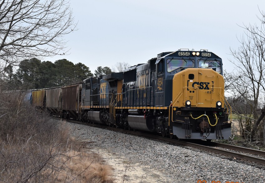Photo of CSX #'s 4554 & 598 arrive in Candor, NC