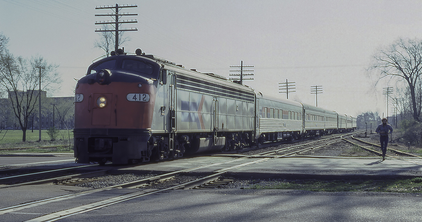 Photo of Amtrak's Blue Water Limited Approaching East Lansing, MI Stop