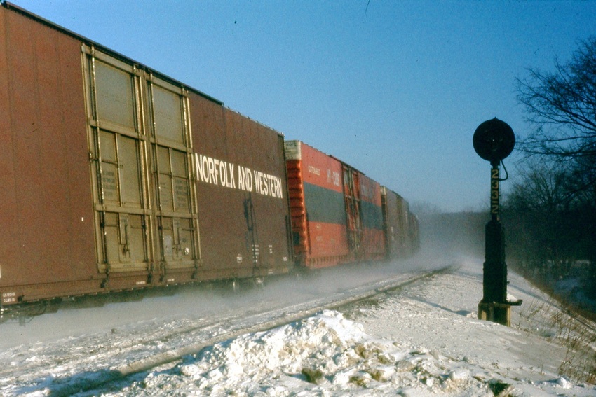 Photo of EL Westbound manifest at Owego Winter of 1970 - 2