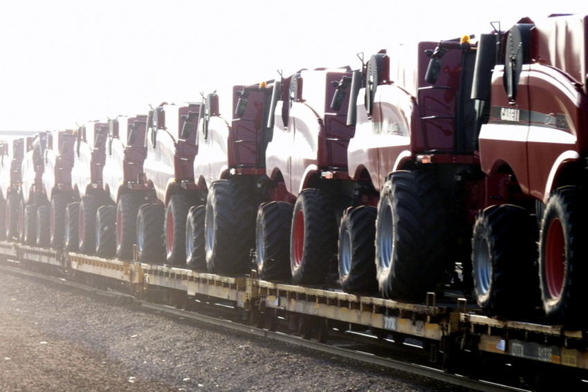 Photo of Tractors From the Window of a Train