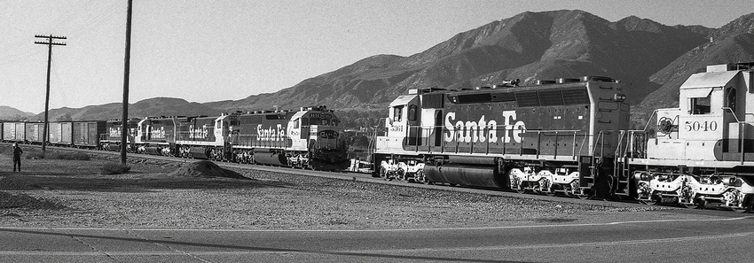 Photo of Santa Fe Mixed Freight Passing at Devore, CA