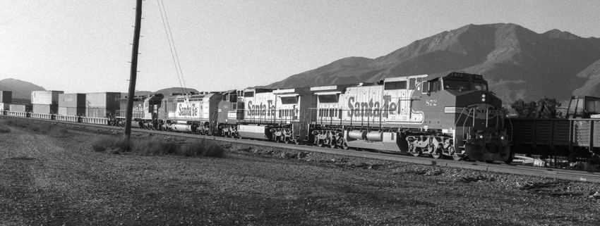 Photo of Santa Fe Stack Train Passing Thru Devore, CA