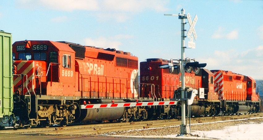 Photo of CP freight departs south from E Binghamton Yard - 2