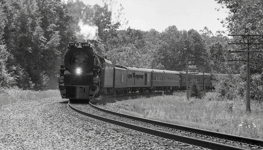 Photo of C&O 614 Rounding Rundles Curve East of Port Jervis, NY