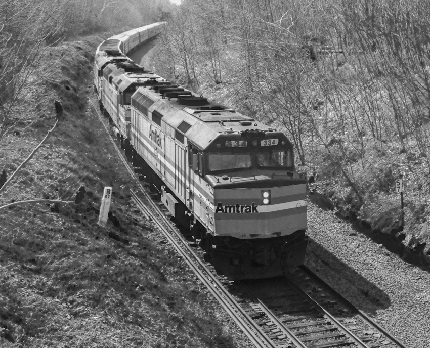 Photo of Eastbound Lake Shore Limited Passing MP B 57