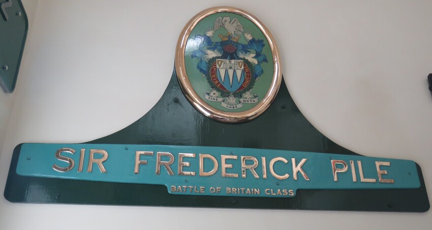 Photo of The nameplate of Sir Frederick Pile