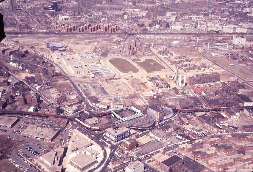 Photo of Dudley Station and environs in 1978