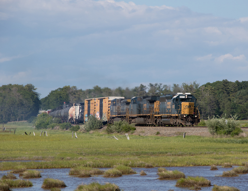 Photo of CSXT 8872 Leads M427-24 at the Scarborough Marsh