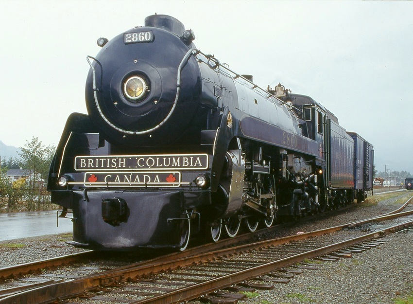 Photo of ex-CPR Royal Hudson 2860 on British Columbia Rlwy 1996