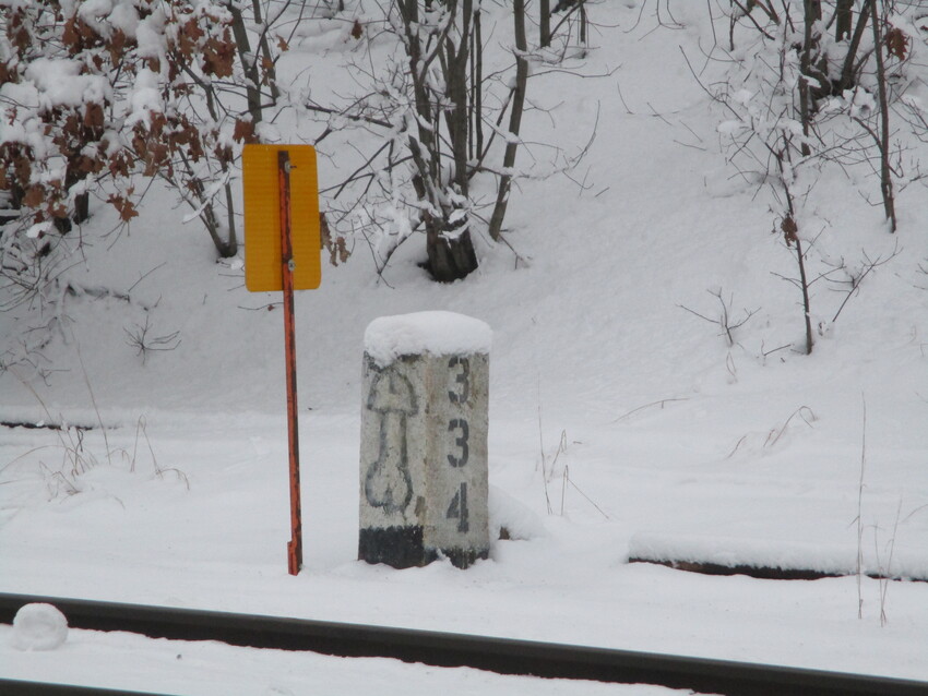 Photo of Mile post at Wachusett Station